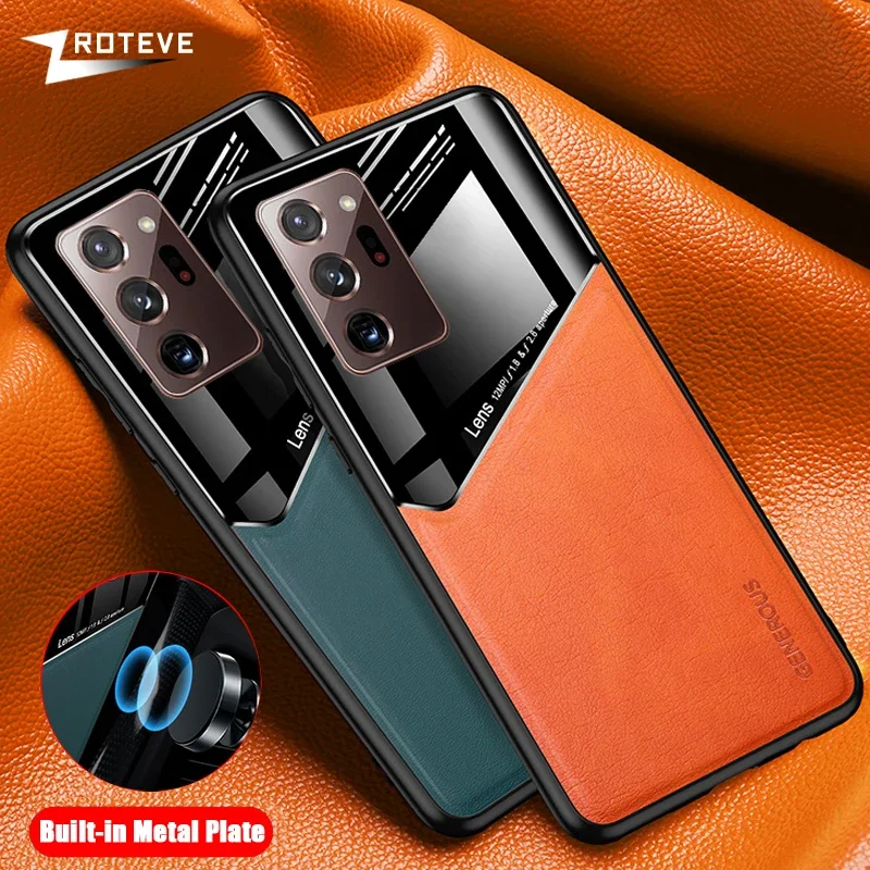 Note20 Case Zroteve PU Leather Car Magnetic Hard PC Cover For Samsung Galaxy Note 10 20 Ultra S24 S23 S22 S21 S20 S10 Plus Cases