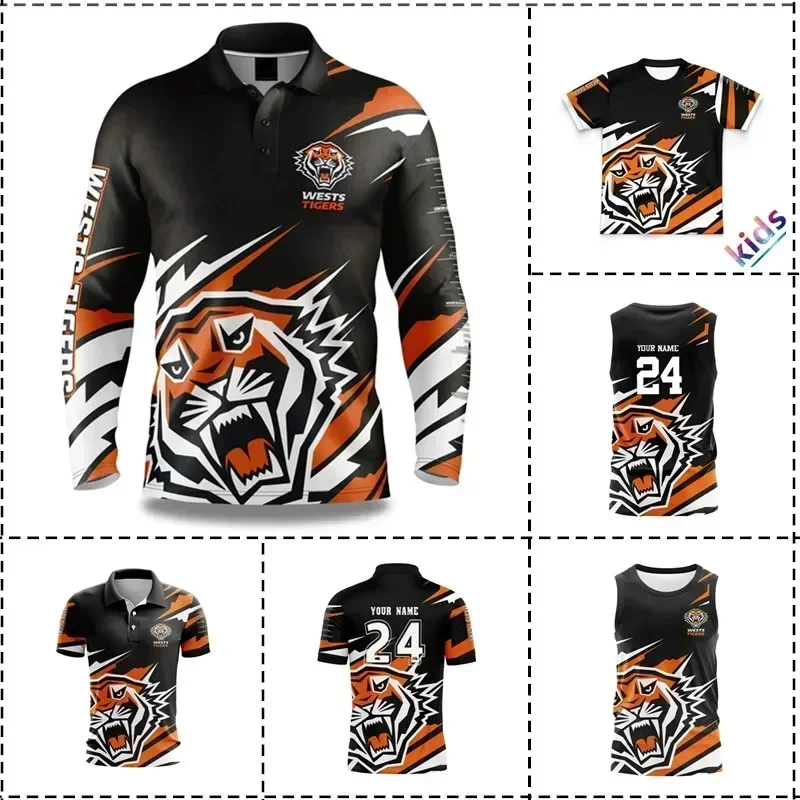 2024 Wests Tigers Fishing Shirt Rugby Jersey - مقاس الرجال: S-5XL (طباعة رقم الاسم المخصص)