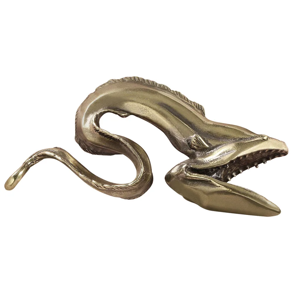 

Brass Sea Figurine Retro Desk Decor Brass Sea Snake Statue Durable Craft Statue Ocean Animal Garden Ornament