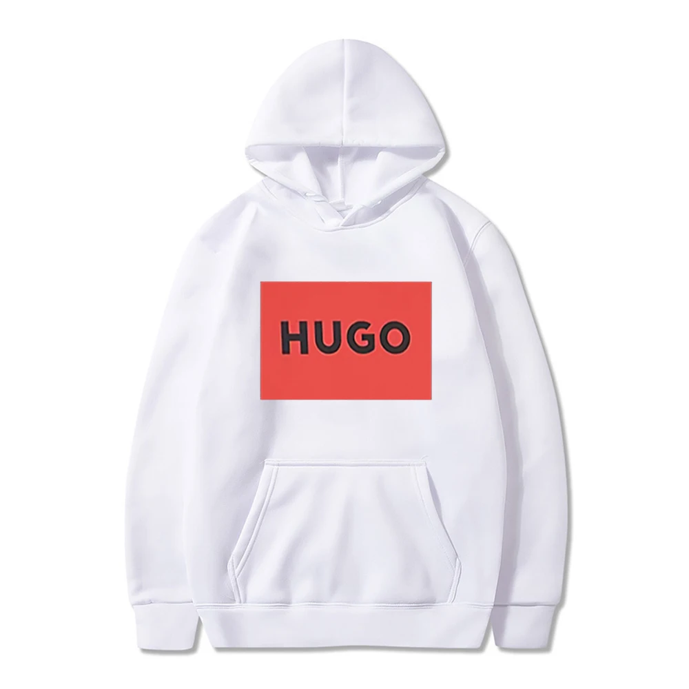 Creative Design HUGO Women\'s Sweater Large Square Logo Long Sleeved Sweatshirt New Hoodie Fashion Matching Hoodie Harajuku