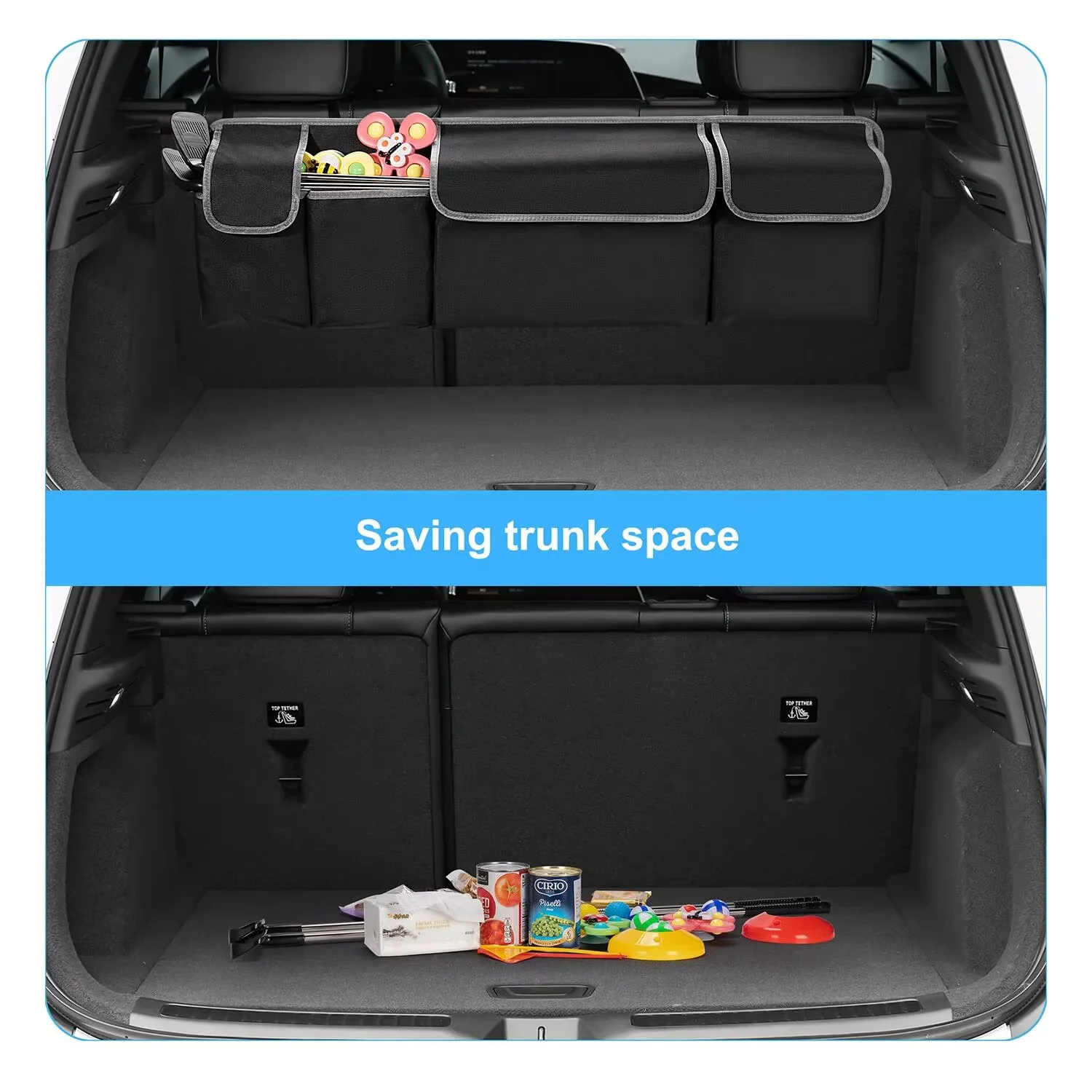 Car Trunk Organizer Backseat Storage Bag High Capacity Multi-use Oxford Car Seat Back Organizers Automobile Interior image 4