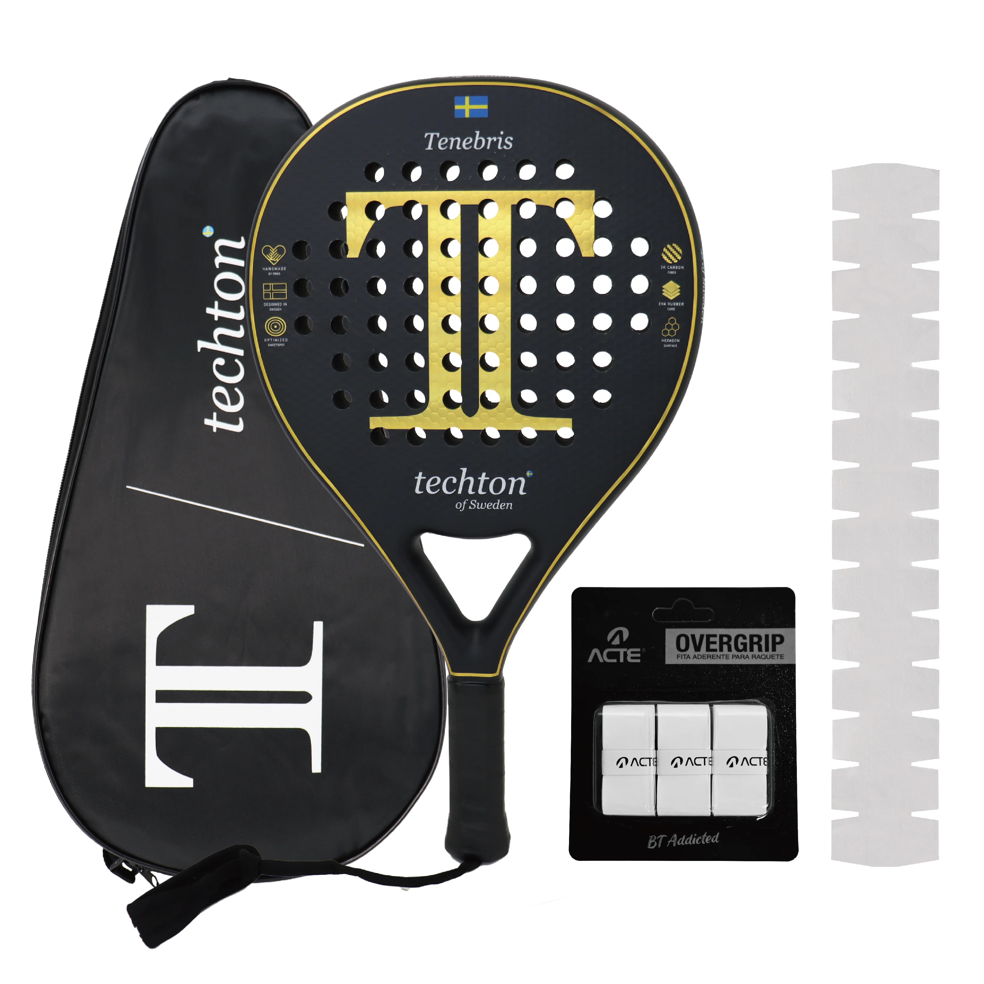 

Padel Racket Tennis Racket with Cover Bag, EVA Soft Round Shape, 3D Hexgon, Carbon Fiber, 3K, 12K, 2023