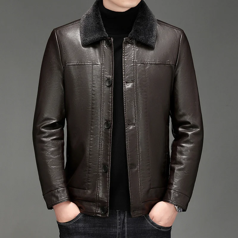 Leather Jacket Men Clothing 2023 New PU 's Plush Thick Warm Faux Coats and s Winter for Wear