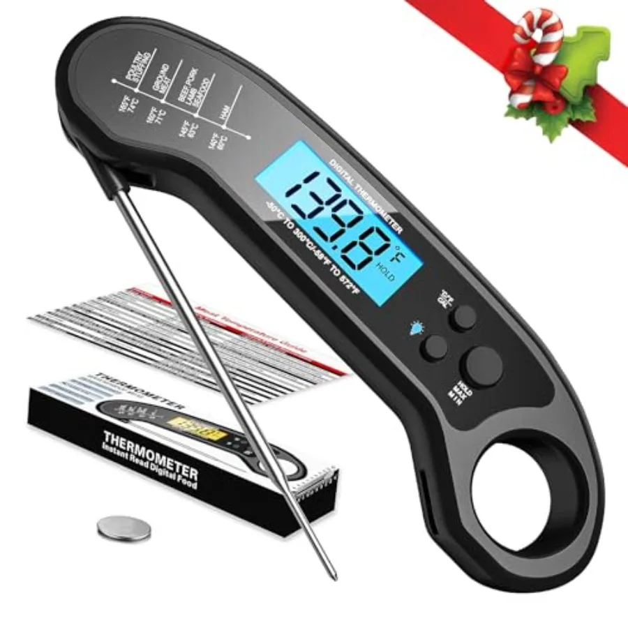 Meat Thermometer Digital Instant Read Meat Thermometer for Grill and Cooking with Bottle Opener Backlight Calibration Food Ther