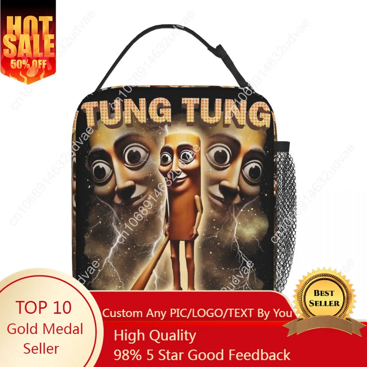 

Insulated Lunch Tote Bag Tung Tung Tung Sahur Funny Ramadan Meme Italian Brain Food Box Casual Cooler The