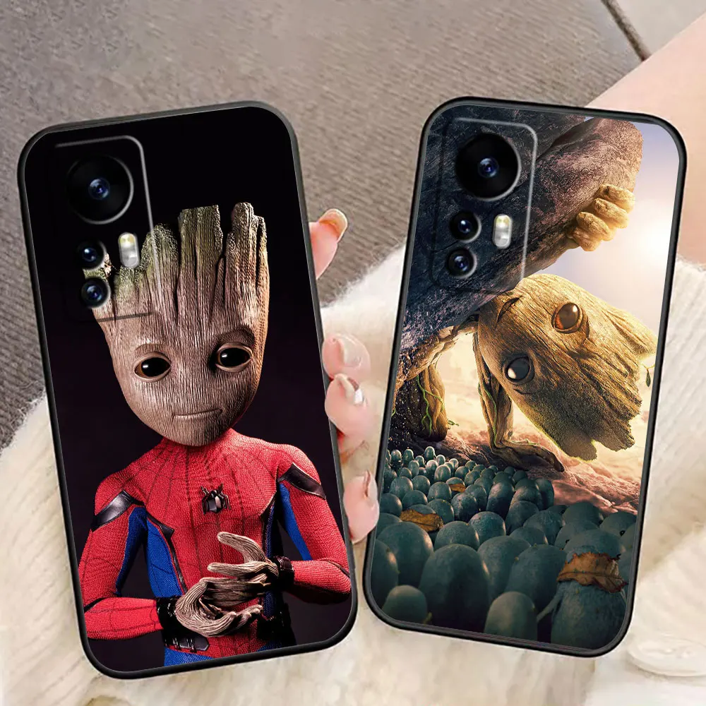 Marvel Cute Iam Groot Cover Phone Case For Xiaomi 9 10T 11 11T 12 12T 13 POCO F3 F4 F5 F6 X3 X4 X5 M3 M4 M5 M6 Case Funda Capa