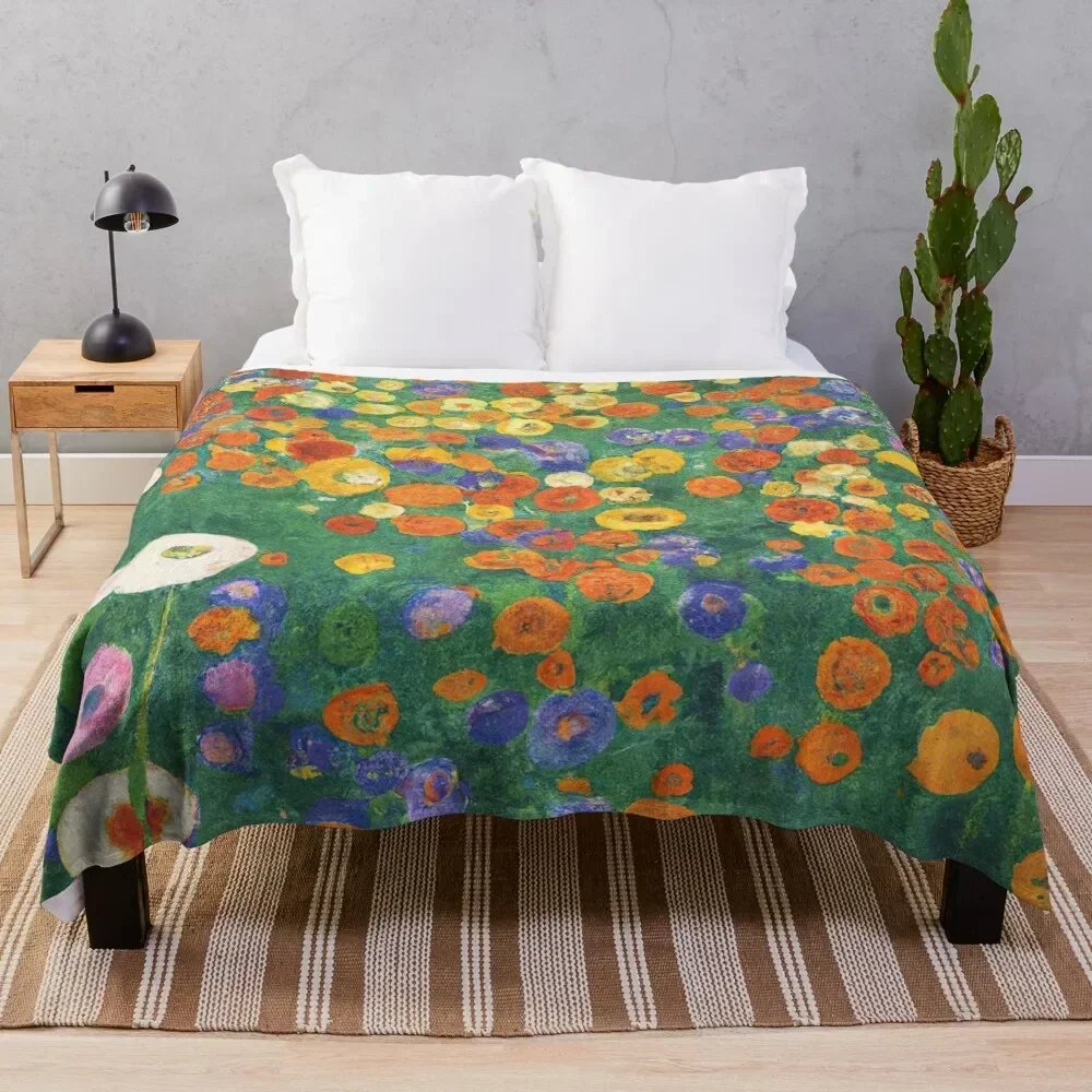 

Gustav Klimt Flower Garden Throw Blanket Reusable Durable Soft Blanket for All Seasons
