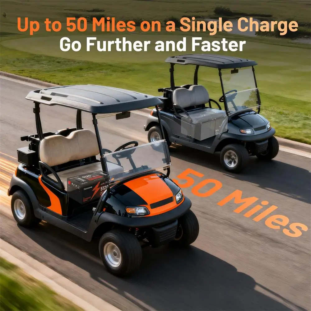 Humsienk 48V 100Ah LiFePO4 Battery, Capacity 5120Wh, MAX.15000 Deep Cycle, With 200A BMS & Bluetooth Monitor Data, 2-Year Warranty, For Golf Cart, Starter Battery, RV, Power Energy, 48V Solar Energy Storage System
