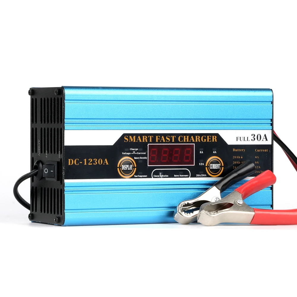 10A 20A 30A 40A 12V Lead-acid Battery Charger For Car Caravan Campervan Motorhome Boat Battery Fast Charging EU Plug Charger