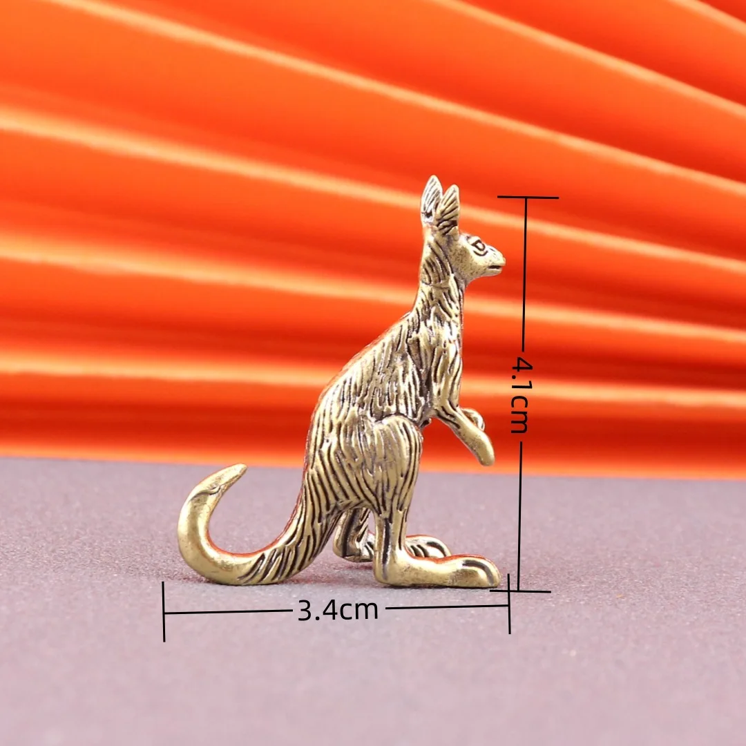 Vintage Brass Kangaroo Figurines Miniatures Tea Pets Crafts Desktop Small Ornaments Animal Statue Home Decors Accessories Gifts