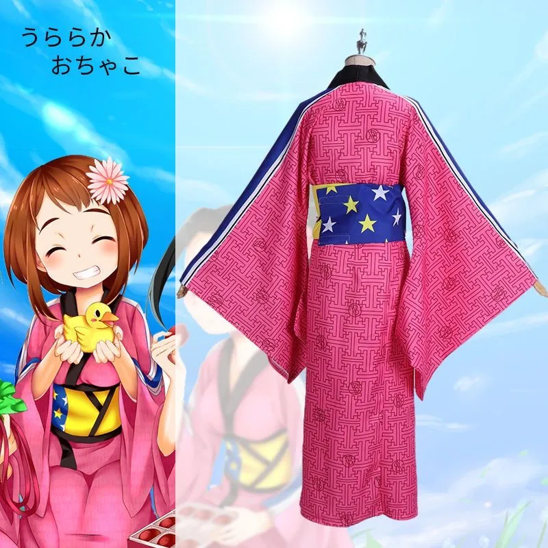 Kimono Yukata traditionnel japonais pour femmes, avec Costumes de Cosplay de dessin animé Obi, robe de danse pour séance photo