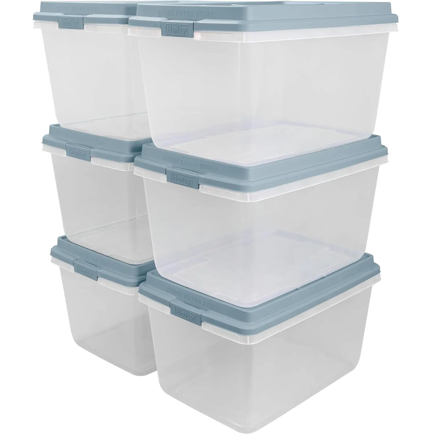 HI-RISE Stackable Storage Bins - Under Bed Storage Containers with Lids, Shoe Organizer, Plastic Storage Bins, Clear Shoe Boxes