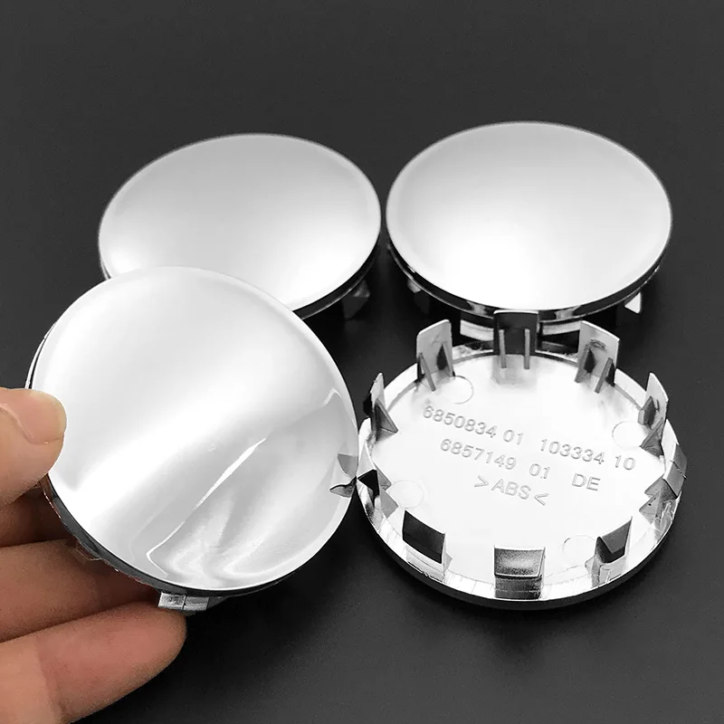 أغطية مركز عجلة السيارة لسيارات بي دبليو ، أغطية محور الحافة ، غطاء مقاوم للأتربة ، فضي كروم ، فارغ ، بدون شعار ، جديد ، 57 من ، 4 لكل لوت #5