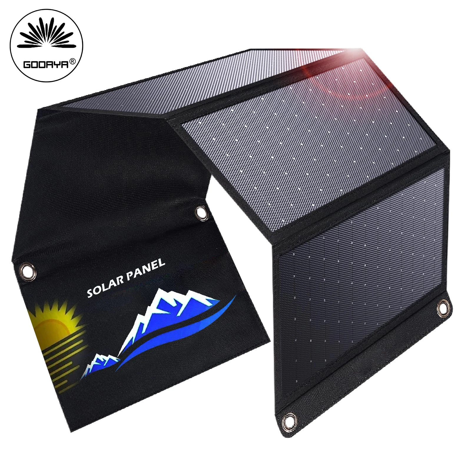 

6fold Upgraded Ports DC 1000W portable solar panel folding bag for iPhone android Samsung Camping hiking mobile phone charging