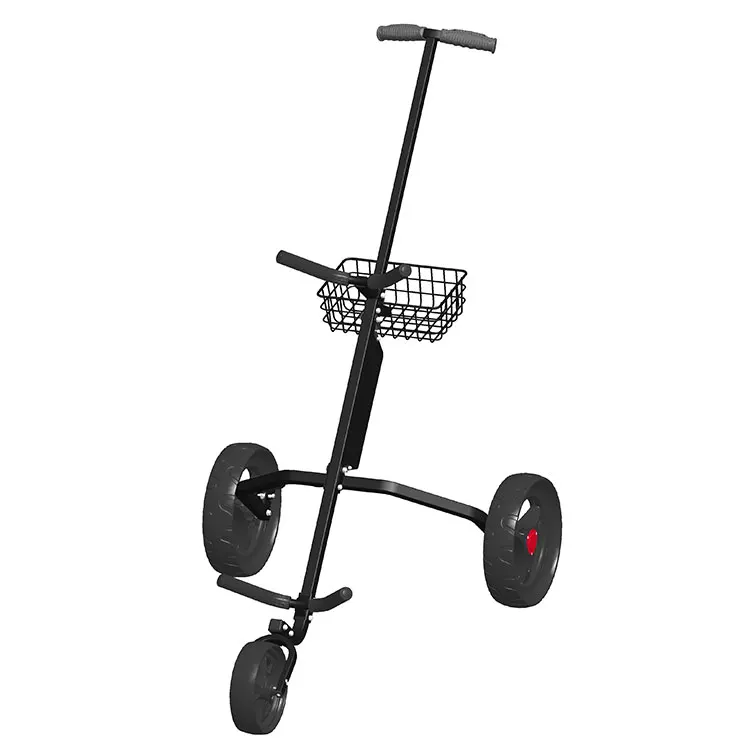 

Golf Push Cart 3 Wheel Foldable Trolley Heavy Duty Rental Club Caddy Portable Lightweight Pull Cart For Men Women Training