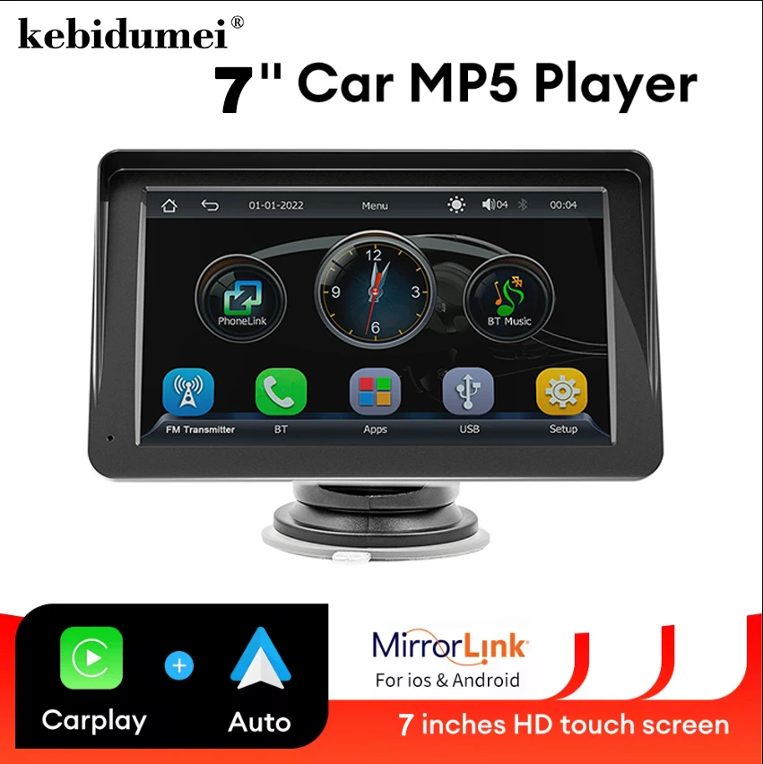 7inch Universal Car Radio Multimedia Player Wireless CarPlay MP5 Player Android Auto Mirrorlink Touch Screen For VW Toyota Kia