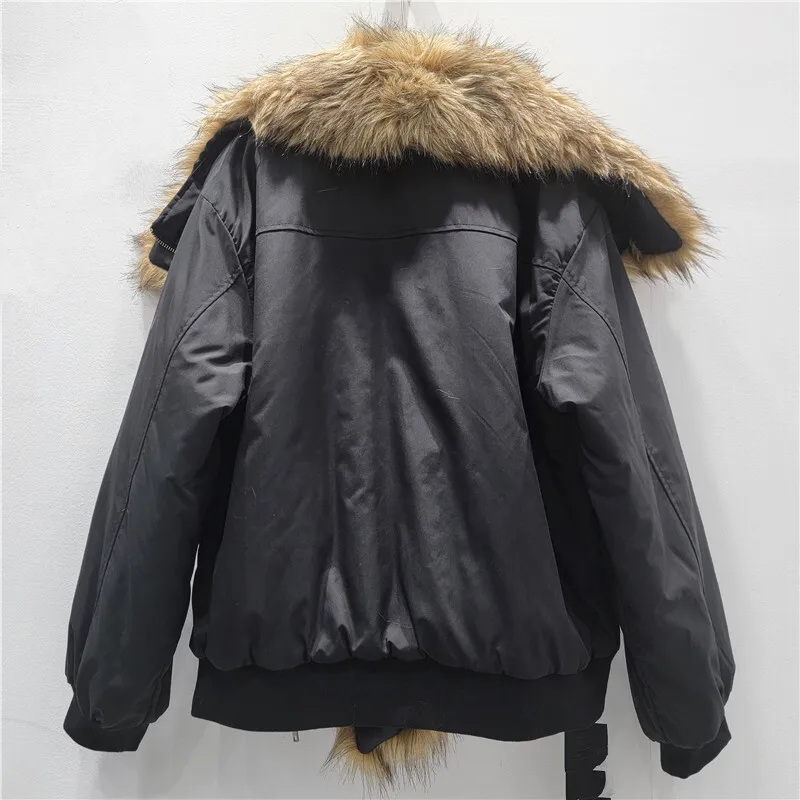 HKSH 2025 Winter New Women's Wadded Jacket Faux Fur Turn-down Collar Patchwork Color Block Luxury Trend Warm Padded Coat HK14624
