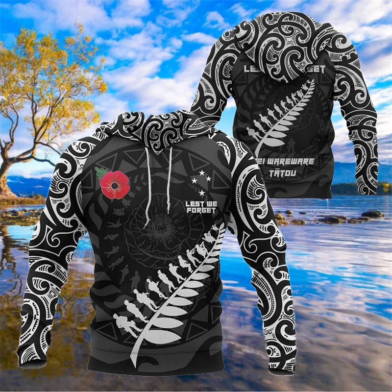 3D Fashion New Zealand Maori Printing Hoodies For Men Go Aotearoa Graphic Hooded Sweatshirts Kid Cool Hip Hop Sports Pullovers