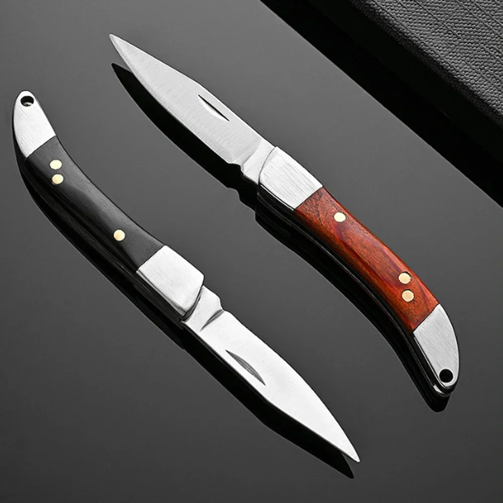 Stainless steel folding rounded knife fishing boat fishing accessories PP handle easy to carry camping meat cutting excellent