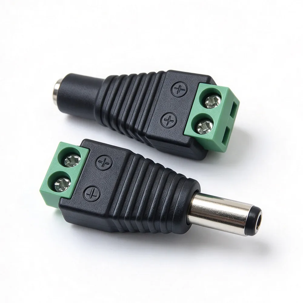 1/2/5/10/20 Pairs DC 12V 5.5mm x 2.1mm Female Male DC Power Plug Jack Adapter for CCTV Camera LED Light Strip Connector