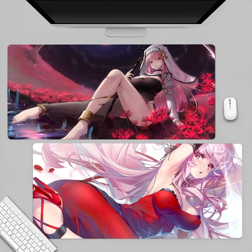 Anime Hololive Girl Mori Calliope Mousepad Large Gaming Mouse Pad LockEdge Thickened Computer Keyboard Table Desk Mat