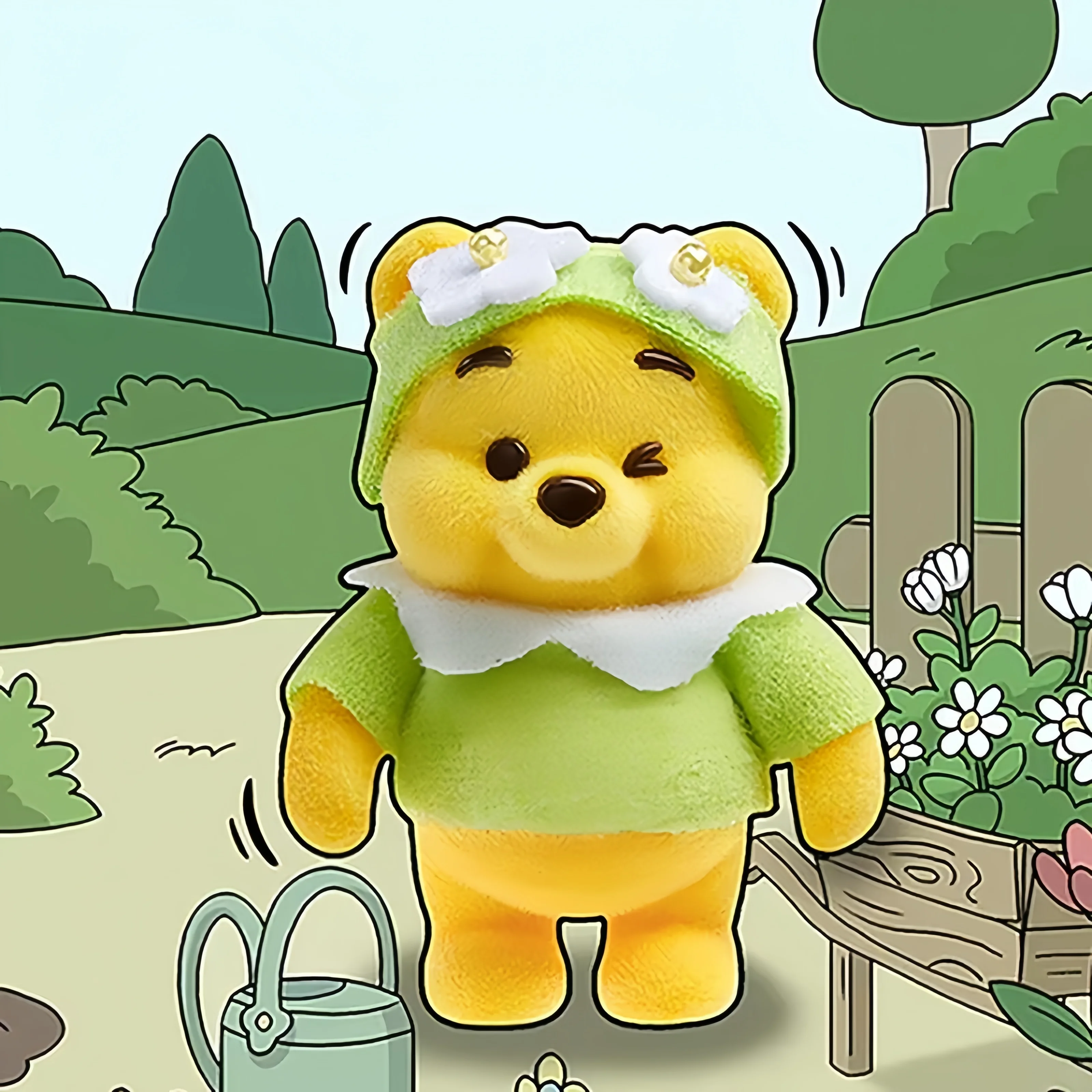 

MINISO Disney Winnie The Pooh Touching Garden Series Blind Box Mystery Box Caixa Sorpresa Girls Anime Cute Model Birthday Gift