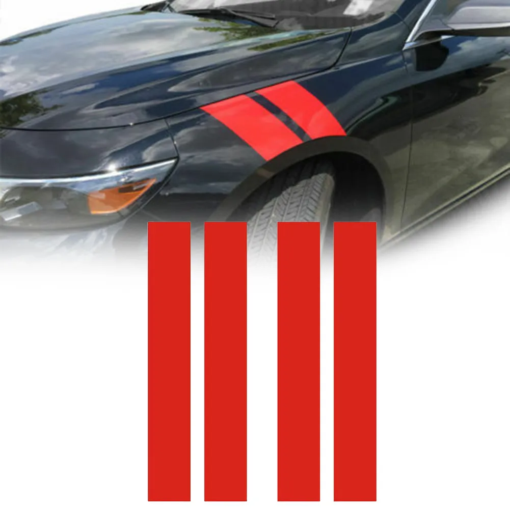 High Quality New Practical Decal Stickers 4 Pieces Auto Vinyl for bonnet Black Car Cover Decal Parts Red  High