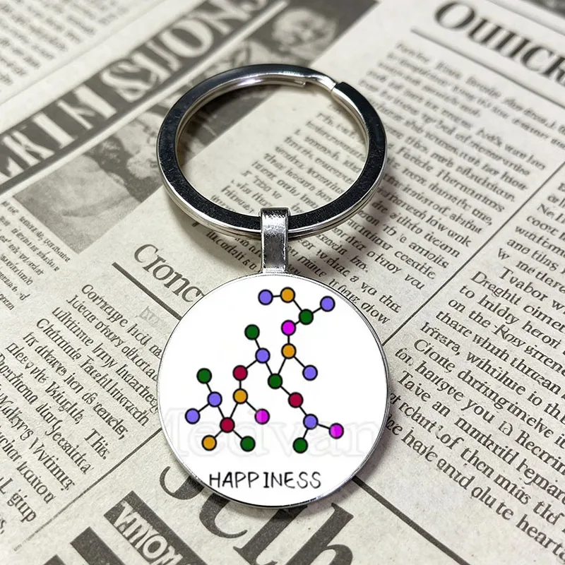 Exquisite I Love Chemistry Printed Glass Dome Keychain Realistic Microscope And Lab Equipment Pattern Charm Key Ring FashionGift