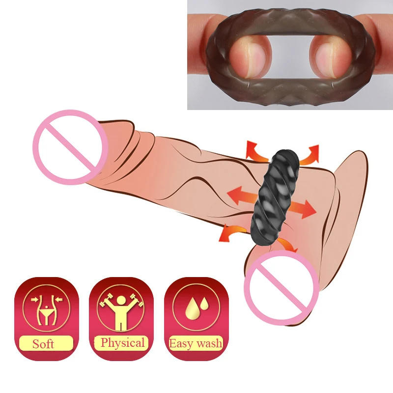 3pcs/Set Durable Cock Ring Reusable Penis Rings Male Delay Ejaculation Lasting Cockring Extension Condom Sex Toys For Men