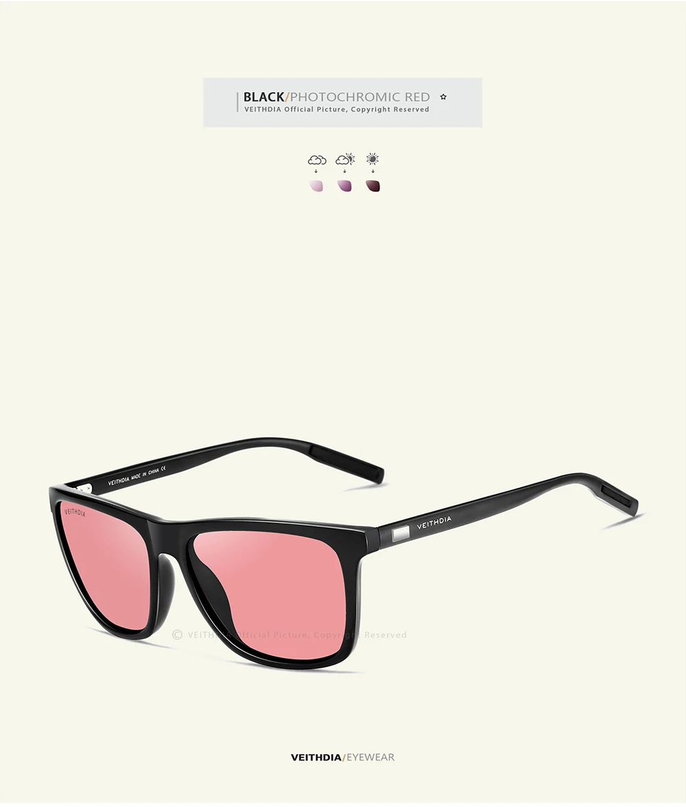 VEITHDIA Markensonnenbrille Unisex Retro Aluminium+TR90 Sonnenbrille Polarisierte Gläser Vintage Brillen Sonnenbrille für Männer/Frauen 6108 – Detail 28