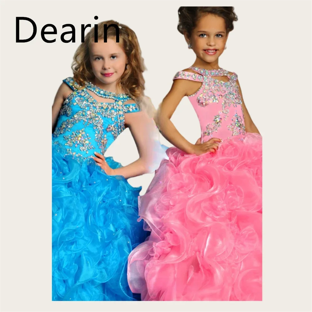 

Dearin Shoulder Girdle A-line Floor length Skirts Fold Layered Draped Flower Girl Dresses