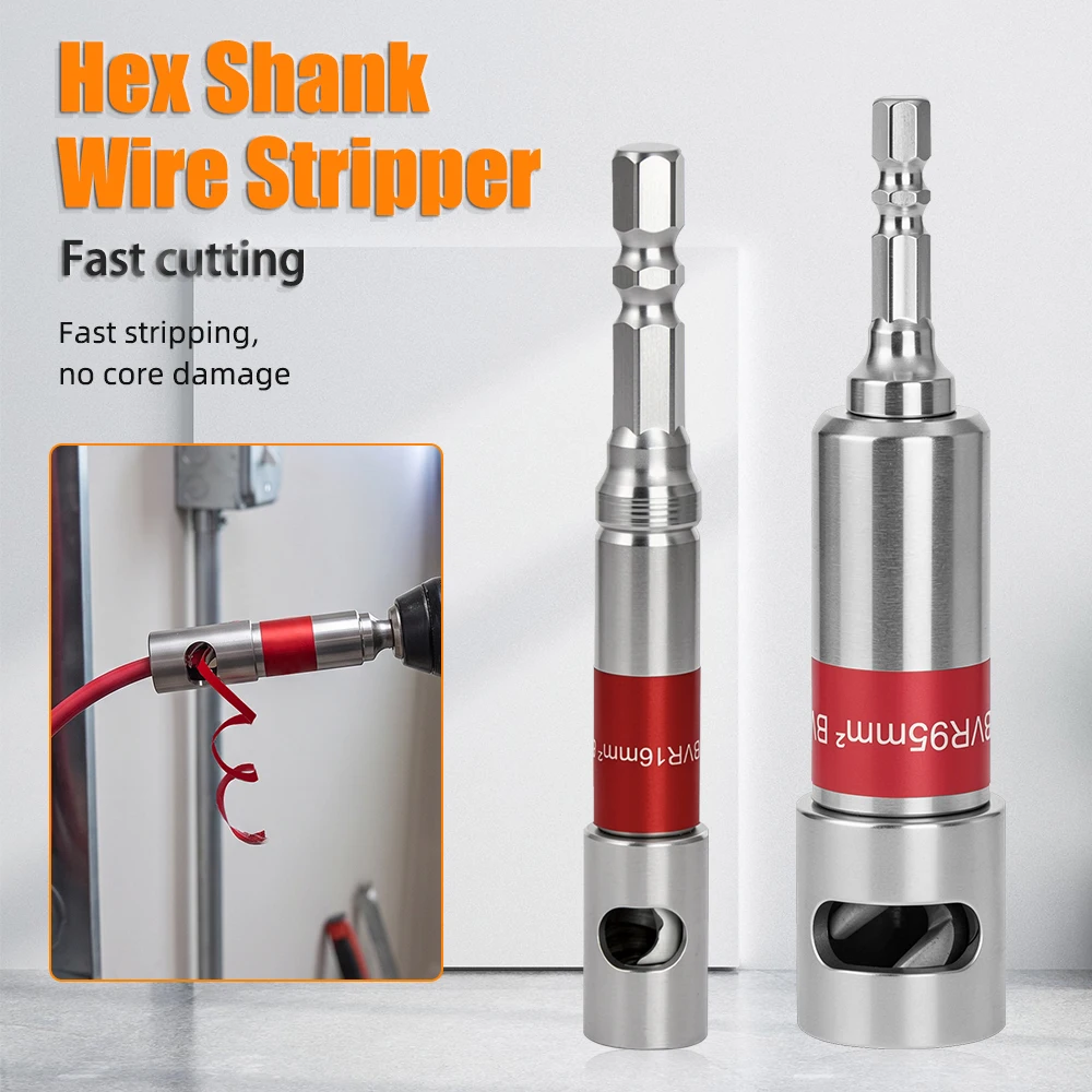 1PCS Universal Hex Handle Cable Stripper 16-120mm² Quick Wire Stripping Tool for Waste Wire Recycling