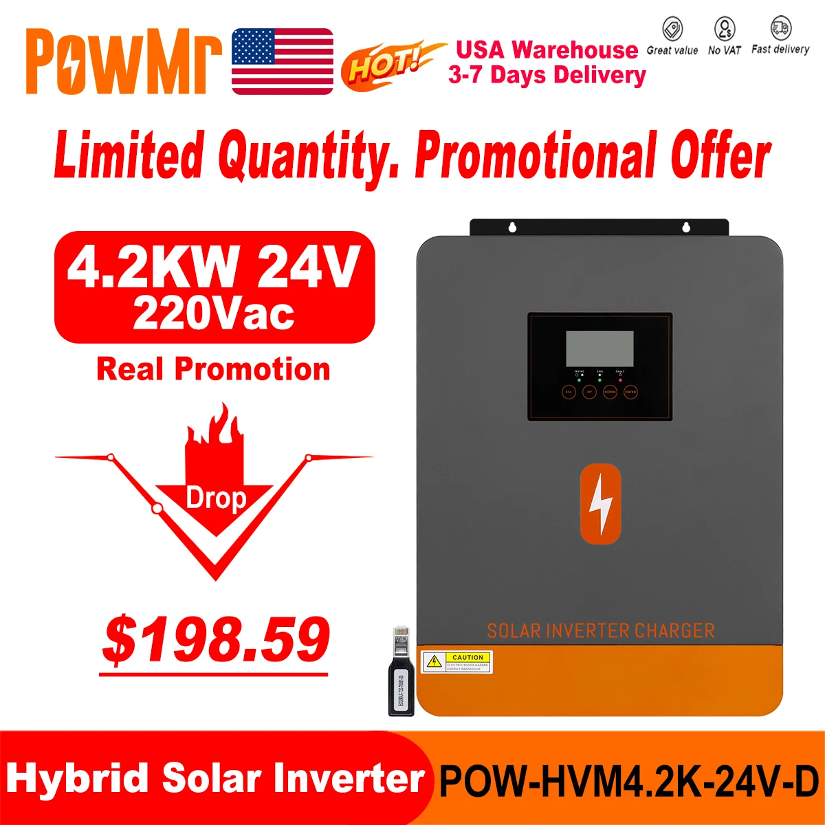 Powmr 4.2KW 12V 24V…