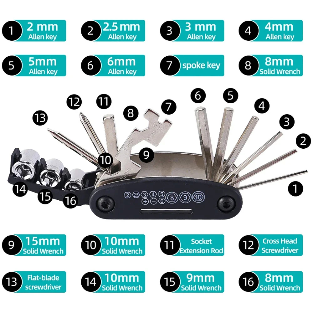 For HONDA TRANSALP 600 650 700 XLV XL750 TRANSALP Accessories Motorcycle Multifunction Tool Repair 16 functions Screwdriver Set