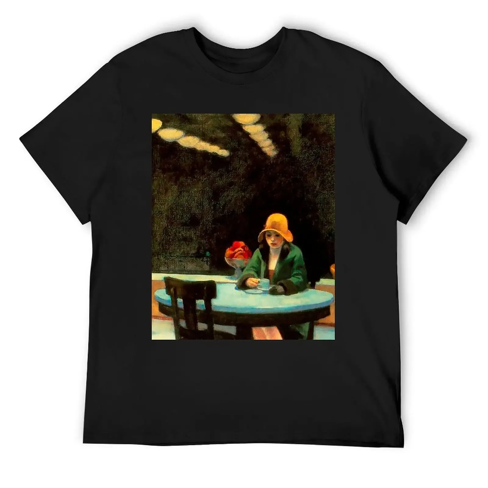 Automat by Edward Hopper T-Shirt graphic shirts street wear black t-shirts for men