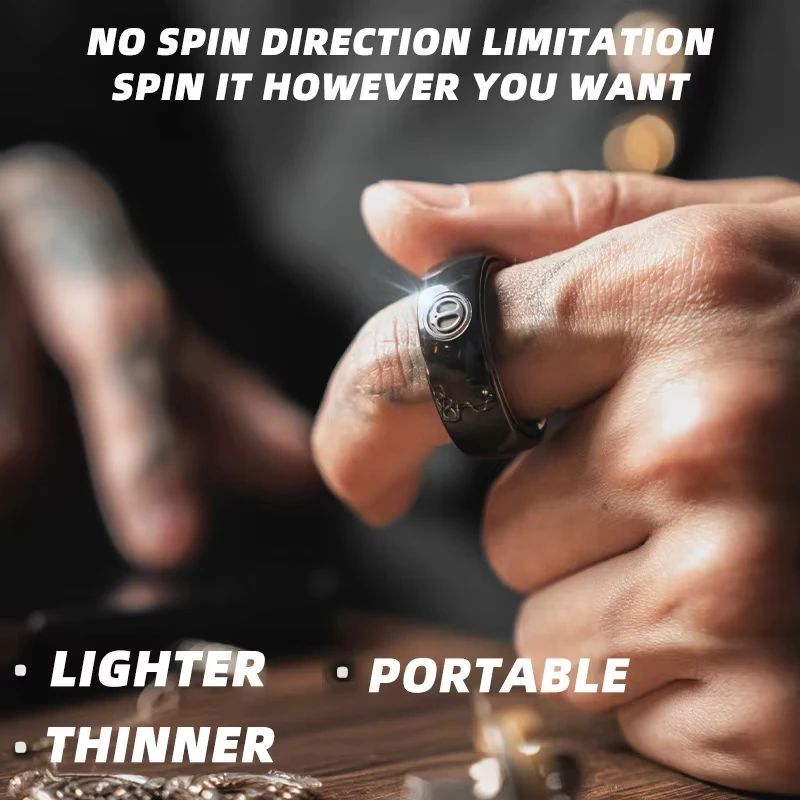 LAUTIE Aluminium-Mechaniker I, magnetischer Ratschen-Feuerzeug, dünnerer Ring, Spinner, mechanischer Fingerring, multifunktionales zappelndes Spielzeug