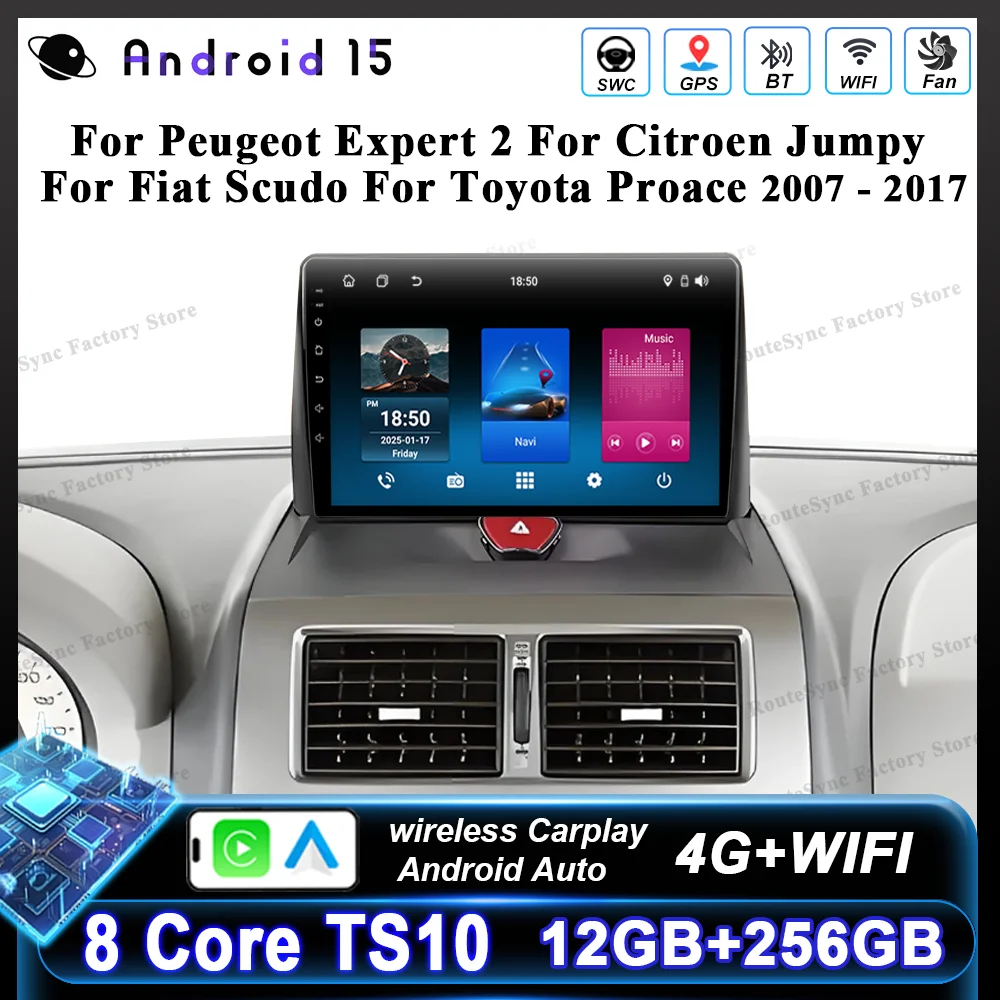 Android For Peugeot Expert 2 For Citroen Jumpy For Fiat Scudo For Toyota Proace 2007-2017 Auto Radio GPS Multimidia Player 2DIN