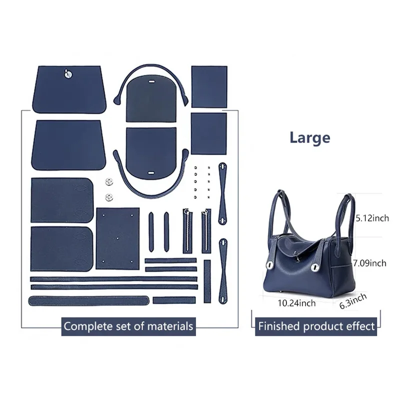 Diy Handmade Bag Head Layer Cowhide Large Capacity Female Crossbody Bag Fashion Homemade Material Bag for Office Out Travel