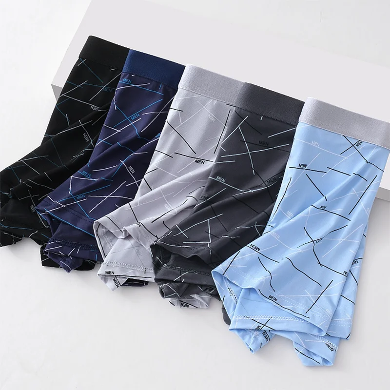 

Мужское нижнее белье, 4 шт., удобные, мягкие и модные трусы-боксеры с принтом, спортивные и дышащие трусы-боксеры.