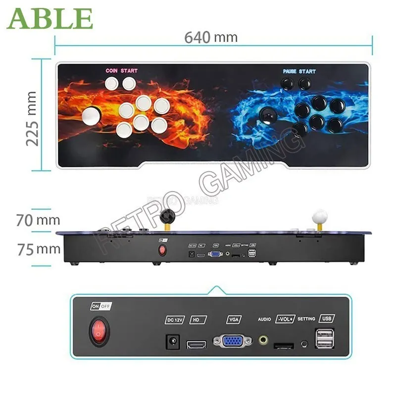 Pandora Saga Box CX 2800 In 1 Console Arcade Machine Fight Game Push Button Joystick HDMI/ VGA Output  For Arcade Cabinet