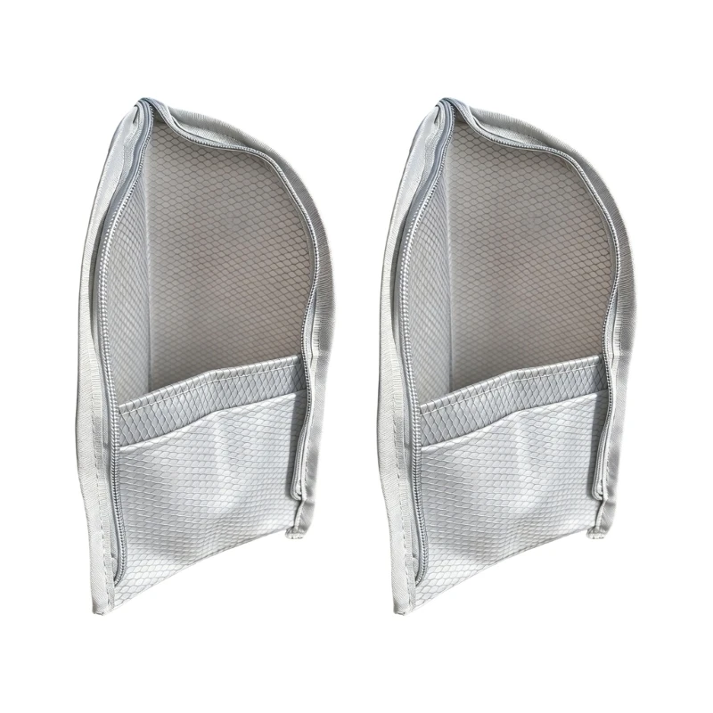 50LE 2Pcs Space Saving Standing Toiletry Mesh PVC Collapsible Travel Cosmetic Bag With Dividers Fashion Makeup Bag