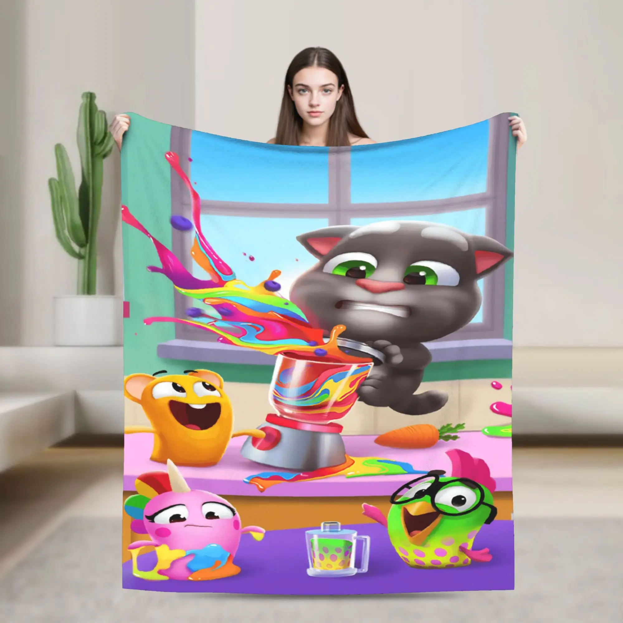 Relax T-Talking T-Tom And F-Friends Blanket Stuff Home Decorative  Blanket Throw Super Soft Fleece for Couch