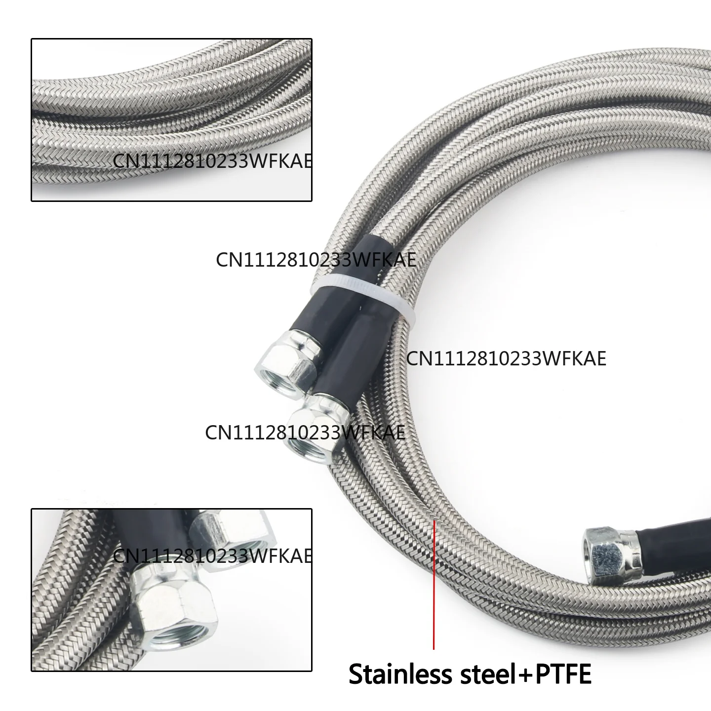 6AN 70 Inch Stainless Steel Braided PTFE Transmission Cooler Hose Line Kit For GM Chevy TH350 TH400 4L60E 4L80E 700R4 200-4R