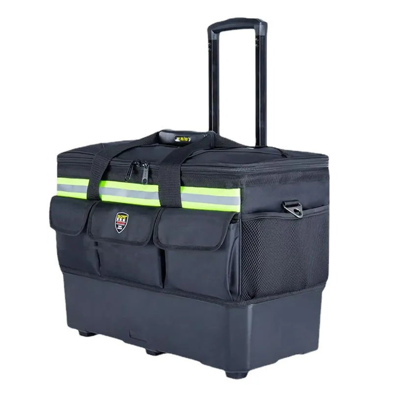 Pull Rod Tool Kit Hardware Storage Box Electrician Tool Bag with Wheels Portable Suitcase for Tools Professional Work Handbags