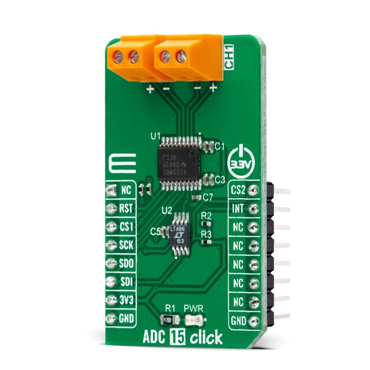 DT[Set of ]D2098-ADC 15 Click MIKROE-4890 ADS131M02 Mikroe ADC 15 Click Module