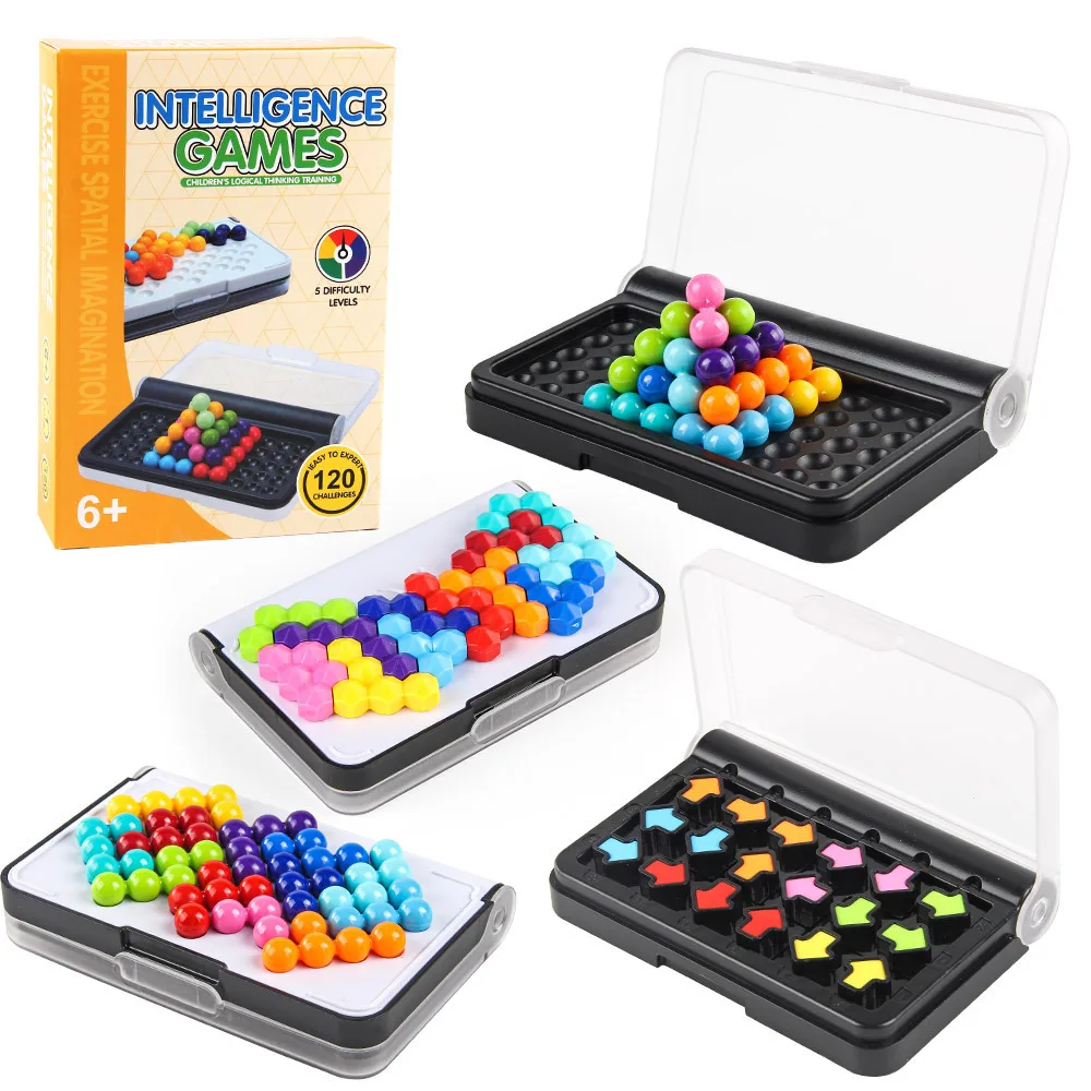 Logic Thinking Training Bead Game - Portable Colorful Magic Beads Puzzle Toy for Brain Development Tabletop Gaming