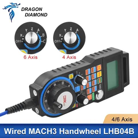 XHC LHB04B CNC MACH3 Wired Handwheel MPG Hanging Handwheel 4-Axis 6-Axis Controller Handle For CNC Route Engraving Machine