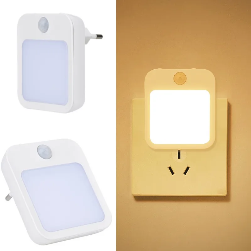 Motion Sensor Light Wireless LED Night Light EU Plug-in Night Lights For Baby Kids Bedside Lamp Cabinet Staircase Backlight