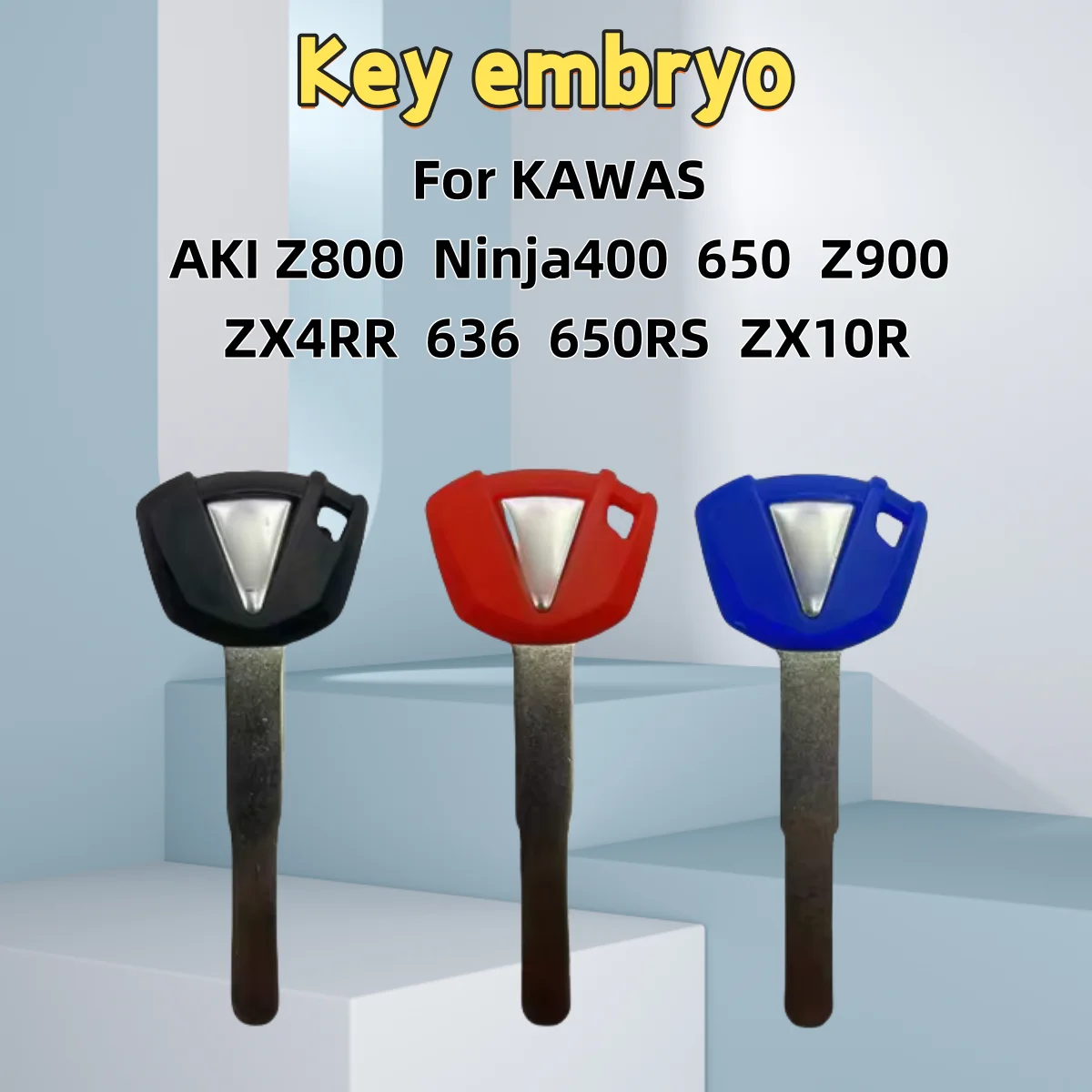 สําหรับ KAWASAKI Z800 Ninja400 650 Z900 ZX4RR 636 650RS ZX10R Blank Key รถจักรยานยนต์เปลี่ยน Uncut คีย์สามารถวางชิปป้องกันการโจรกรรม