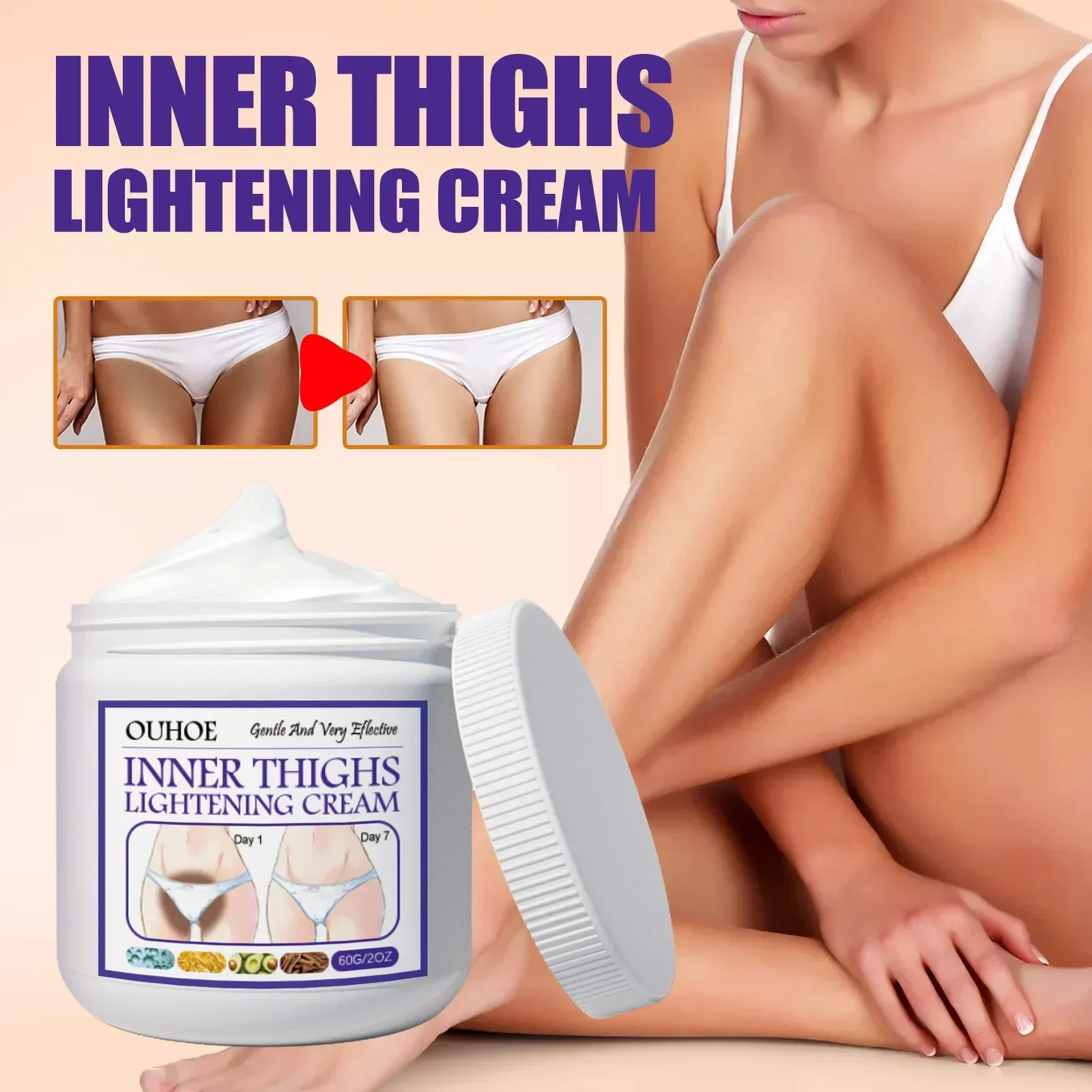 

Inner Thigh Whitening Cream Private Parts Underarm Bleaching Cream Whiten Butt Knee Brighten Melanin Intimate Dark Skin Care 60g